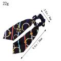 Silk Hair Scrunchies, Hair Scarf with Flower Pattern, Stripe Printed Hair Band For Woman 1 Pcs. 