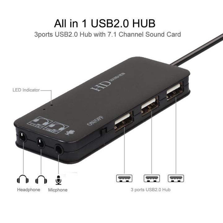 2X%203%20Port%20USB%202.0%20Hub%20External%207.1Ch%20Sound%20Card%20Headset%20Microphone%20Adapter%20for%20Pc%20Black%20-%20Image%207