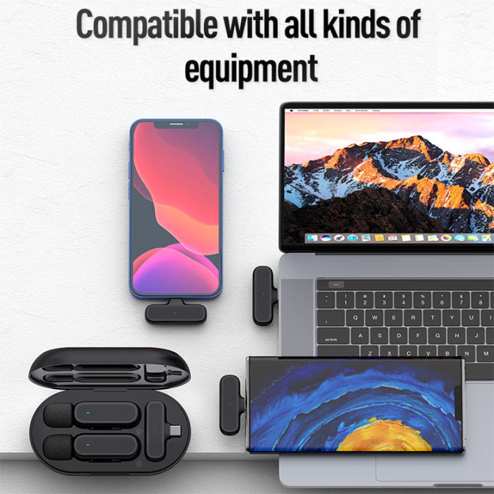 Original%20Wireless%20Lavalier%20Microphone%20For%20iPhone%2015%2014%2013%2012%20Android%20With%20Charger%20Box%20Portable%20Noise%20Reduction%20Video%20Record%20Mini%20-%20Image%206