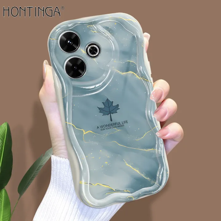 Hontinga%20for%20Redmi%2013%20Xiaomi%20Poco%20M6%204G%20Back%20Cover%20Maple%20Leaf%20Marble%20Cream%20Texture%20Phone%20Case%20Wavy%20Edge%20Soft%20Silicone%20Cover%20-%20Image%202