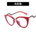 European and American cat eye flat lens TR90 anti blue light ins personalized 2022 new large frame eyeglass frame concave design for women. 