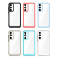 For Samsung A55 Case Cover Samsung A55 Capas Colour Frame Shockproof Phone Bumper Transparent Clear Samsung Galaxy A 55 A55 5G.
