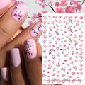 1pcs Sakura Nail Art Decals Stickers 3D Cherry Blossom Flower Transfer Foils Summer DIY Sliders Manicure Decorations TRF091-F669. 