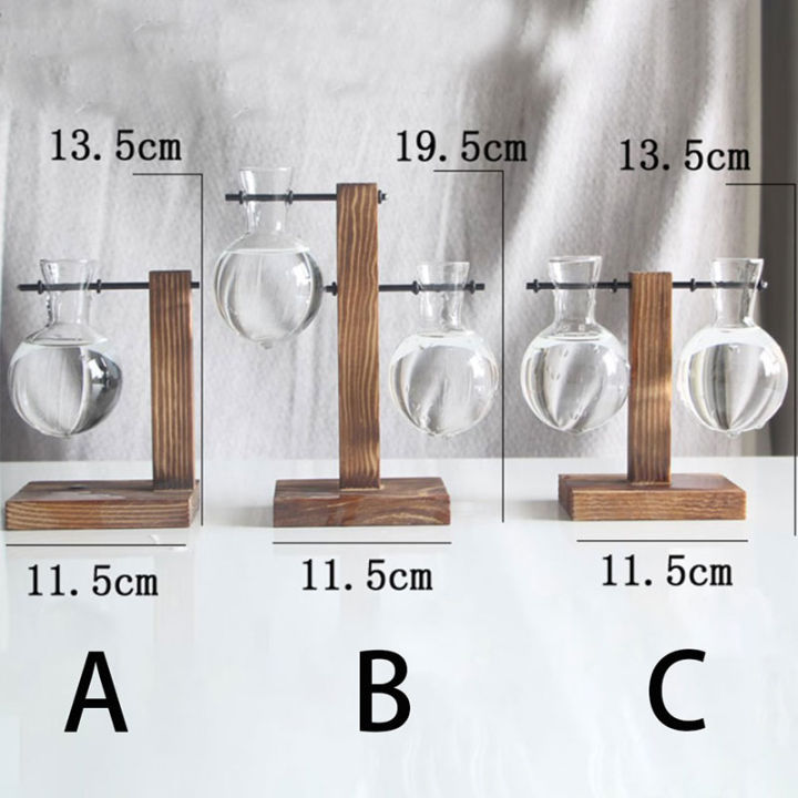 Plant%20Glass%20Vase%20Hydroponic%20Flower%20Pot%20Wooden%20Frame%20Stand%20Terrarium%20Home%20Decor%20-%20Image%202