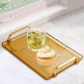 Serving Tray with Handle Dresser Rectangle Serving Tray Coffee for Bedroom Entertaining. 