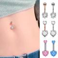 Trendy Zircon Navel Ring -Belly Button Rings -Body Piercing Jewelry -Stainless Steel.