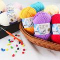 50g 5ply Milk Cotton Knitting Wool Yarn Needlework Dyed Lanas For Crochet Craft Sweater Hat Dolls Sewing Knitting Tools. 