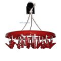 Smart Round Hanger 'With 24 Clips'-Red-Cloth Hanger. 