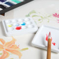 Compact Size Watercolor Palette Refillable Illustrated Cover Lightweight Mini Palette 12 Grid Paint Set for Children'S Art.