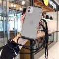 Strap Cord Chain Phone Case For iPhone 12 11 Pro Xs MAX XR 6 7 8 Plus SE Crossbody Necklace Cord Lanyards With Rope Clear Cover. 