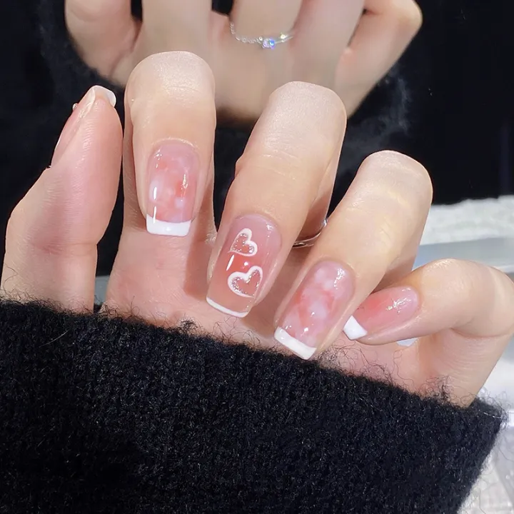 24Pcs/Set%20Short%20Nails%20French%20Contracted%20Artistic%20Line%20Nail%20Arts%20Manicure%20False%20Nails%20with%20Design%20Press%20on%20Nail%20Extension%20-%20Image%202