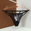 Cute Couple Underwear Hello Kitty Women Thong Ultra Thin Thin Thin Belt with Hollowed Out Lace Men Square Corner Pants Girl. 