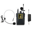 Portable Wireless Headset Microphone+Lavalier Mic System Teaching Speech Interview Vlog Live Tourist guide. 