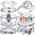 New Silver 925 Ring Stackable Infinite Heart Daisy Flower for Women Silver 925 Rings Brand Jewelry Gift. 