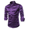 Silk Mens Shirt Long Sleeve Formal High Quality Shirts.