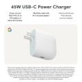 Google Pixel 45W Book Charger US Plug Fast Charging Power Adapter USB C to C Cable For Pixel 9, 9pro ,9 Pro XL 8 7 6 5Pro 8A 7A.