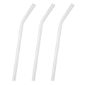 3X 7.08 Inch 8mm Reusable Bend Glass Drinking Thick Straws Wedding Transparent.
