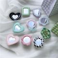 Korea Ins Heart-Shaped Mirror Foldable Elastic Grip Tok Mobile Phone Bracket Finger Ring Talk Support Griptok Universal. 