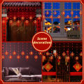 GC Red Lantern LED Lights With 8 Modes Chinese Characters Garland Curtain Lunar New Year Decoration Spring Festival Decoration. 