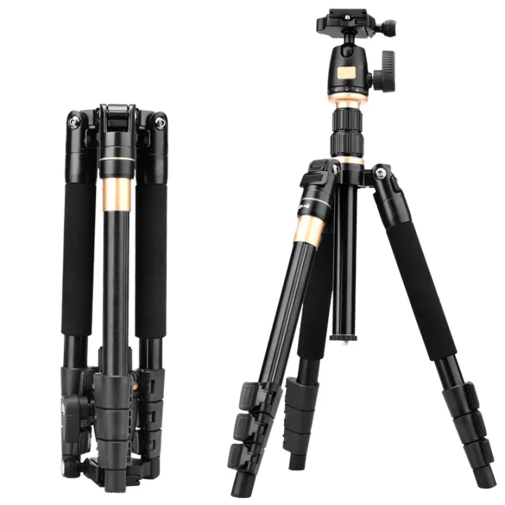 Q555%204-Section%20Folding%20Legs%20Aluminum%20Alloy%20Tripod%20Mount%20Monopod%20Holder%20with%20Ball%20Head%20-%20Image%202