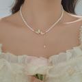 Elegant Pearl Necklace For Women Love Heart Flower Butterfly Pendant Choker Party Accessories Jewelry Gifts.