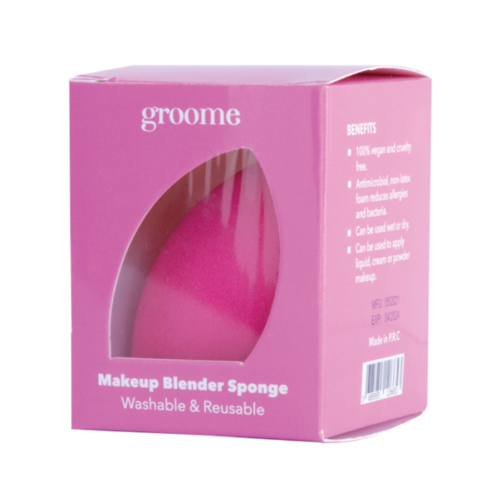 Groome%20Makeup%20Blender%20Sponge%20(Color:%20Pink)%20seamless%20application%20flawless%20finish%20with%20buildable%20coverage%20hard-to-reach%20areas%20easy%20to%20clean%20-%20Image%202