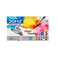 Doms Water Colour Paint r 12/6 Color Tubes box + 1pc Brush &1pc Palette for Water Painting. 
