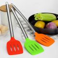 Stainless Steel Handle Silicone Slotted Pancake Turner Spatula | Food Flipper Shovel Non-Stick Fried Steak Egg Spatula Cooking Utensils. 