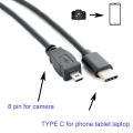 TYPE C OTG CABLE FOR Sony Alpha DSLR-A700 A200 A350 A900 S650 S700 S750 S780 camera to phone edit picture video. 