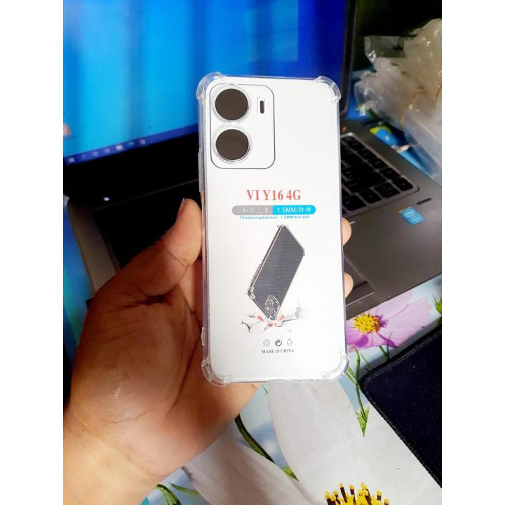 For Vivo Y16 Back Cover Luxury Transparent Case Soft Silicone Square Phone Cases - Camera - Phone Back Cover