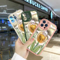 Jizetin for Realme C15 Back Cover Creative Flowers Rabbit Lambskin Texture PU Leather Back For Girls Boys Soft Phone Case.