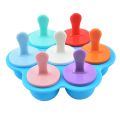 Reusable Food Grade Silicone Popsicle Molds Mini Ice Cream Molds DIY Baby Food Supplement Ice Cream Lolly Mold With 7 Colorful Sticks.