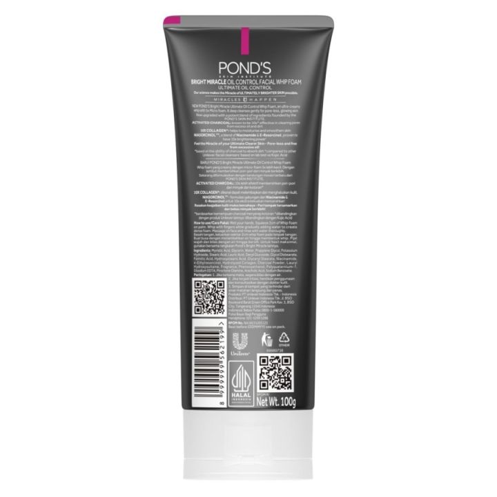 Pond'S%20Bright%20Miracle%20Ultimate%20Oil%20Control%20Collagen%20Niasorcinol%20Whip%20Facial%20Foam%20100g%20-%20Image%202