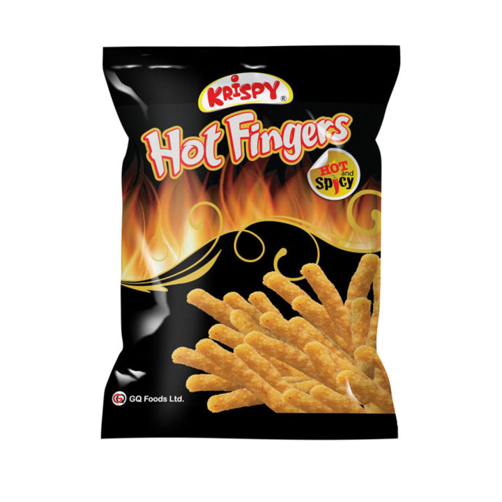 Krispy Hot Fingers Crispy Snack Sticks - Hot & Spicy Flavor, Trans Fat Free, Multipack 20 Packs (15Gm Each)