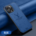 Luxury Cloth Leather Deer Head Pattern Case for iphone 15 14 13 12 11 Pro X XR XS Max 16 Plus Shockproof Soft Back Shell Cover. 