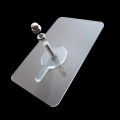 6pcs White Strong Adhesive Seamless Patch Waterproof Wall Hanging Durable Transparent Kitchen Bathroom Screw Hook Hanger.