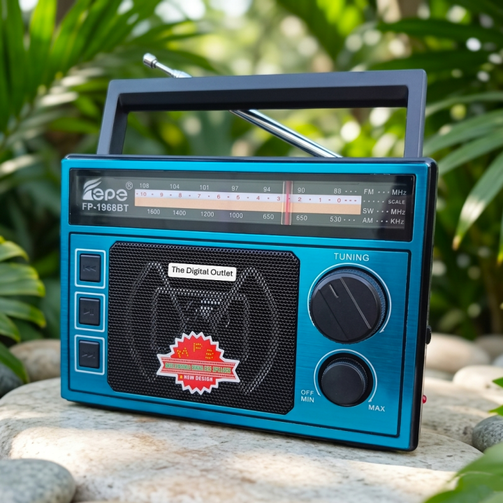 FP-1968BT Bluetooth, AUX, USB, SD Card & FM/AM/SW 3 Band Radio Supported Multi Functional Wireless Speaker