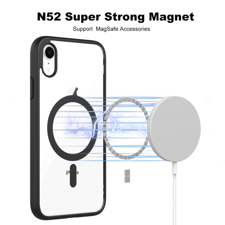 For%20Apple%20iPhone%20XR%20MagSafe%20Compatible%20Shockproof%20Transparent%20Slim%20Fit%20Wireless%20Charging%20supported%20Frosted%20Border%20Phone%20Back%20Case%20Mobile%20Cover%20-%20Image%204