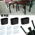 10 X Rubber Chair Leg Cap Oval Covers Furniture Table Feet Floor Protectors Non-slip Table Leg Pads. 