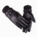 【Versatile】 Screen Leather Gloves Men Outdoor Riding Tram Black Autumn and Winter Thin Fleece Warm Gloves Wholesale Live Stream Supply. 
