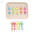 5 Pieces Montessori Material Color Matching Lock Set for Children Toddlers.