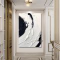 Simple Thick Texture Canvas Abstract Black And White Art Painting Large Size Wall Picture For Bedroom Custom Artwork Unframed. 