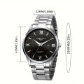 CHRONOS Men's Business Leisure Quartz Watch Minimalist Fashion Calendar Analog Stainless Steel Wrist Watch.