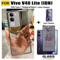 Vivo V40 Lite 4G Shockproof Silicone Phone Case with Camera Protective 3 in 1 Vivo V40Lite 5G Anti Spy Screen Protector Soft Ceramic Matte Privacy Protector and Camera Lens Film.