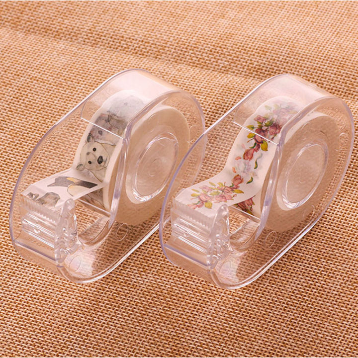 1pc Transparent Tape Dispenser Cutting Student Tape Dispenser Acrylic Stationery