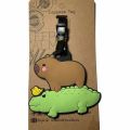 Gift Cartoon Capybara Travel Luggage Tag Name Address Tel Hanging Sign Board Suitcase Label Creative Design Soft Silicone Baggage Tags Unisex. 
