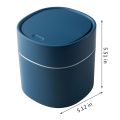 Mini Trash Can Desktop Waste Bin with -Open Lid Small Table Top Bin Graceful Round Corner Paper Bin for Home A.
