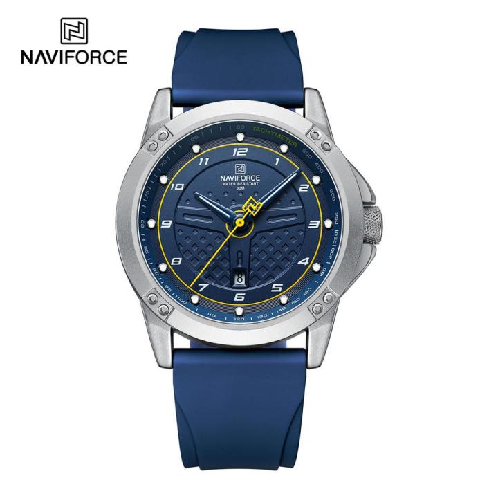 NAVIFORCE%208031%20Silver-%20Blue%20Sport%20Quartz%20watch%20for%20men%20Silicone%20strap%20with%20Date%20Alloy%20Case%20wristwatch%20-BLUE%20-%20Image%202