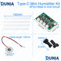 4 Pcs Mini Humidifier Mist Maker and USB Type-C Driver Board Oscillating 5V DIY Kits. 