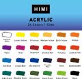 HIMI Acrylic Paint, Set of 24 Tubes of 0.4 oz (12 mL) Art Set for Adults and Kids, Painting on Canvas Panels, River Rocks, Glass, Wood, Fabric, Ceramic.